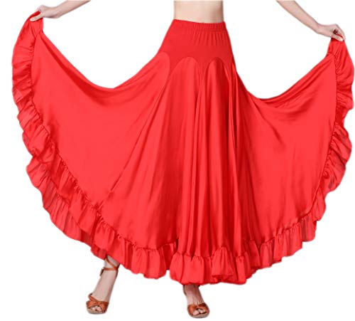 Cismark Waltz Happy Dance Ballroom Long Halloween Party Costumes Skirts 56 Red #TOP10
