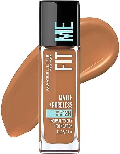 Maybelline Fit Me Matte + Poreless Liquid Oil-Free Foundation Makeup, Coconut, 1 Count (Packaging May Vary)