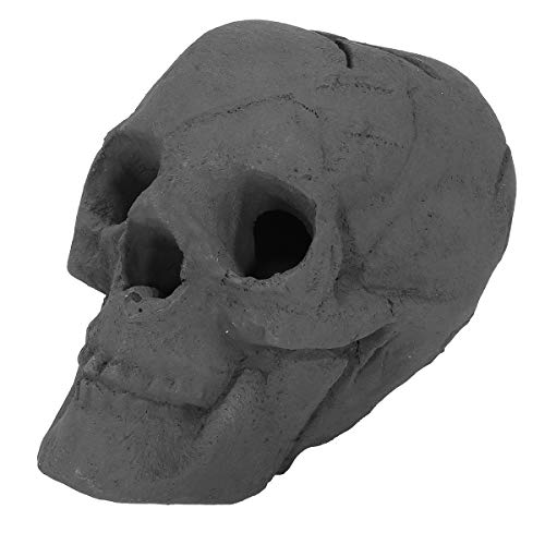 Xtremepowerus 95048 Barton Imitated Human Ceramic Fireproof Fire Pit Skull Log For Natural Gas Lp Wood Fireplace Firepit Campfire Halloween Decor, Bbq (Sand), Black #TOP18