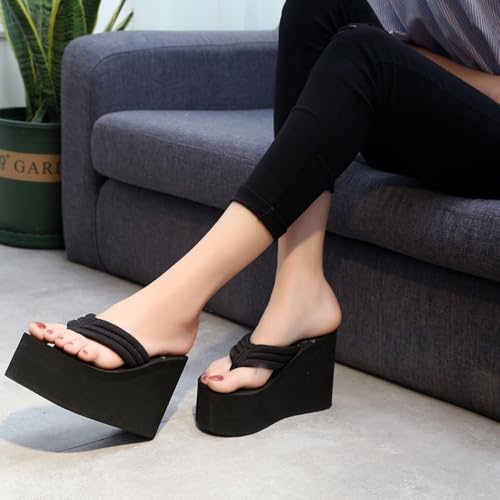 Geerta Dressy Wedge Sandals for Women | Cute Non Slip Casual House Platform Slippers | Cute Slip on Thong Shower Slides | Suitable for Beach Pool Spa Cruise Vacation4