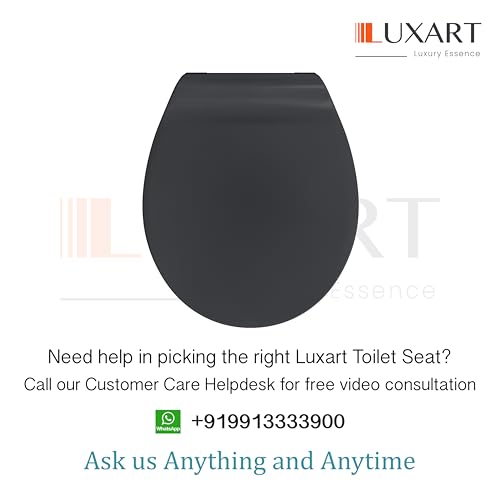 Image of LUXART Toilet Seat Cover 17.9L x 14.5W Inc Indian Commode Oval Seat Cover With Round Edge | EWC Non Soft Close Commode Cover With Installation Kit | PP Western Toilet Cover For Bathroom Commercial Use