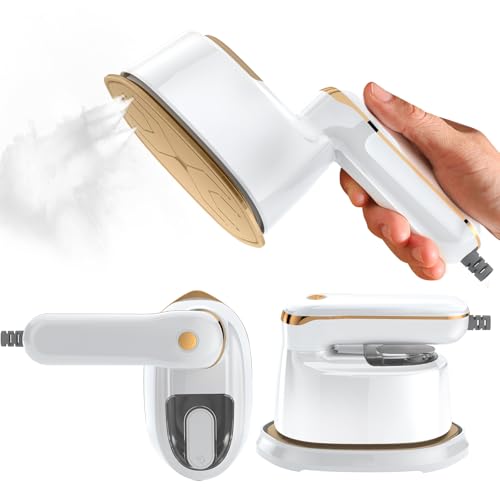 Liebssen Portable Clothes Steamer 140x80mm Ceramic Glaze Panel Iron 120ml Water Tank 1100W & 15s Fast Heat Up 4-speed Steamer for Clothes of all Fabrics Dry&Wet Iron for Home Travel Business Trip by Liebssen - Used condition - CA$16.95