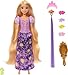 Mattel Disney Princess Rapunzel Fashion Doll w/Light-Up Hair & 4 More Ways to Glow, Pascal Figure & 7 Styling Accessories, Inspired by Tangled Movie