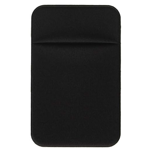 CaseArtPlus rrx-61 Credit Card Secure Holder Stick on Wallet (Lid) Discreet ID Holder Lycra Spandex Card Sleeves for Smartphones, iPhone 6, Samsung Galaxy Cell Phone Wallet Case 3M Adhesive - Black