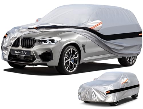 Funda Coche, Holthly de 10 Capas,Transpirable, La Funda Coche Exterior Proporciona Protección contra El Viento, El Agua y Los Rayos UV. Adecuada para Audi Q5, BMW X3 y Otros Modelos de Vehículos.