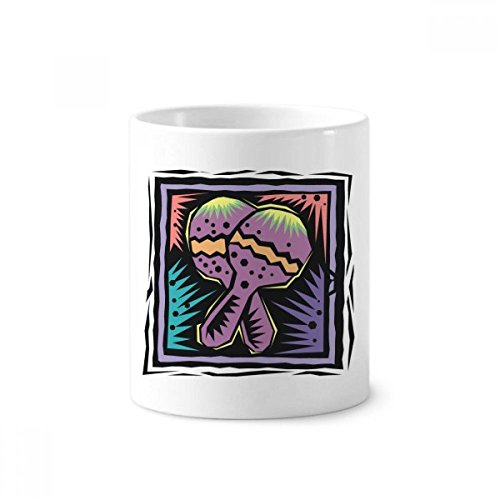 Porte-brosse à dents céramique violet tasse blanche 350ml bureau