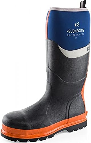 Buckler BBZ6000OR Waterproof Rubber Safety Wellington Boots Orange and Blue (Sizes 5-13) Men's Wellies (7)