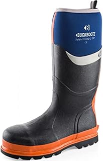 Buckler BBZ6000OR Waterproof Rubber Safety Wellington Boots Orange and Blue (Sizes 5-13) Men's Wellies (7)
