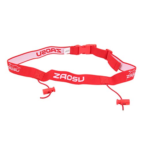 ZAOSU Triathlon Startnummernband für Laufen und Triathlon | Unisex Racenumber Belt, Farbe:rot