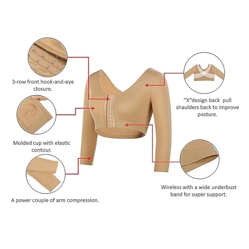 Soutien-gorge push-up et vêtement modelant avec manches de compression bras