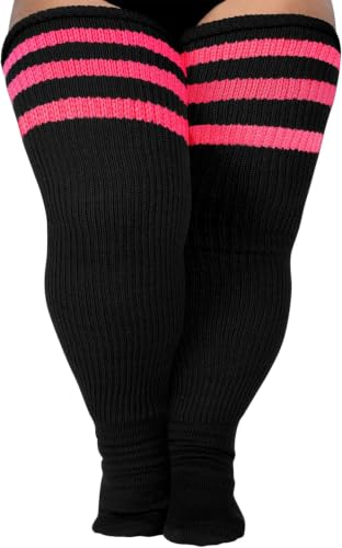 Image of LOUSGUTA Plus Size Thigh High Socks for Thick Thighs- Extra Long Womens Cable Knitted Over Knee High Leg Warmer
