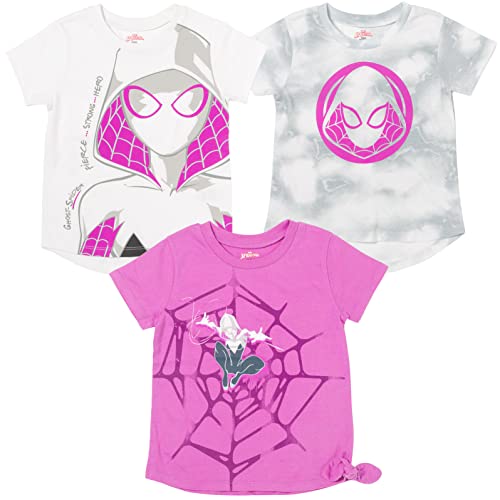 Marvel Spider-Verse Spider-Gwen Ghost Spider Girls 3 Pack T-Shirts Little Kid to Big Kid