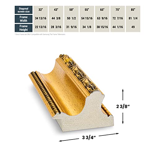 Deco TV Frames - Ornate Gold Smart Frame Compatible ONLY with Samsung The Frame TV (50", Fits 2017-2020 Frame TV)