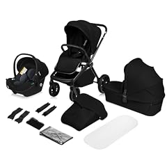 LIONELO MIKA PLUS 3in1 Passeggino Trio per neonati e bambini 0-48 mesi fino a 22kg Navicella fino a 9kg Seggiolino auto Ovetto fino a 13kg, Schienale regolabile, Sospensioni, Ruote 360° Cappottina XXL