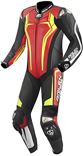 Arlen Ness Sugello 2 Abito monopezza in pelle moto, nero/rosso/giallo, 48