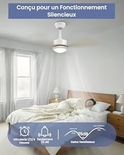 Airwit Ventilateur Plafond avec Lumière 106cm, Pales Effet Bois, Plafonnier Ventilateur Silencieux avec Telecommande, LED Dimmable, Moteur DC Réversible, 6 Vitesses pour Chambre Salon