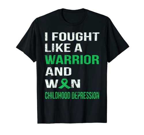 ICH HABE WIE EIN KRIEGER GEKÄMPFT UND DEPRESSIONEN IN DER KINDHEIT GEWONNEN T-Shirt