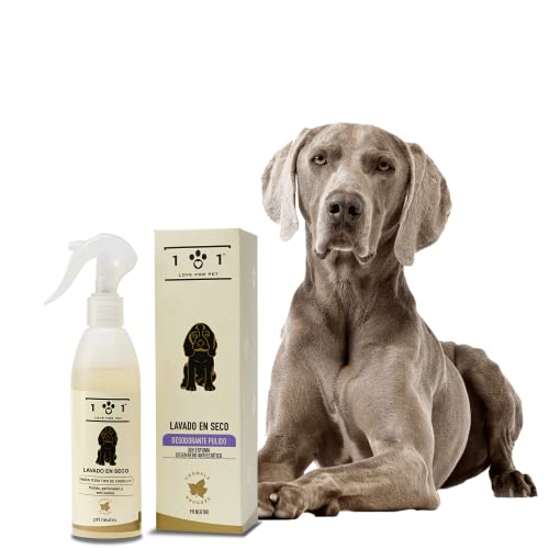 Champù en Seco Natural para Perros, 250 ml - Sin Necesidad de Agua ni Aclarado - con Ingredientes de Origen Vegetal - Apto para Todos los Tipos de Pelo, Linea 101