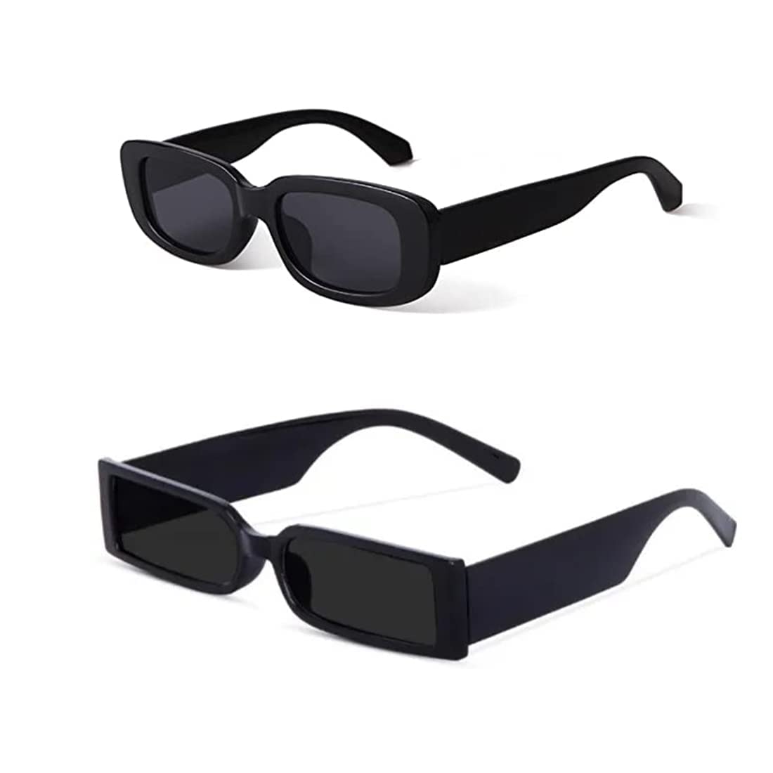 Being BetterBlack MC stan Goggles Candy Rectangle Retro Vintage Narrow Small Square UV Protection Sunglasses Women and Men Combo offer pack of 2