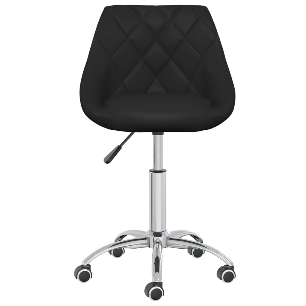 Sillas de comedor giratorias de 360 grados, 4 unidades, altura regulable, giratoria, color negro, piel sintética con ruedas