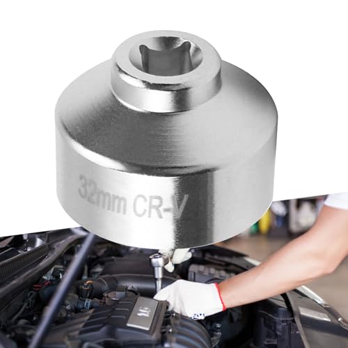 leediga Pack-1 Socket Wrench, 1.2 Inches Oil Filter Removal Tools, Automobile Replacement Accessories, Universal for Most Cars, Trucks and Vans (Silver)