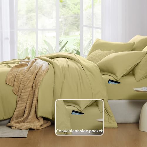 Image of Full Size Comforter Sets-7 Pieces Ultra Soft Bed in a Bag Full Bedding Sets | Prewashed All Season Comforter with Sheets, Pillow Shams & Pillowcases,Hemp