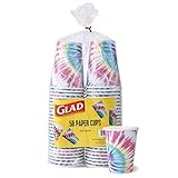 Glad Everyday Disposable Paper Cups with Tie Dye Design | Heavy Duty Paper Cups, 12 Oz Paper Cups fo