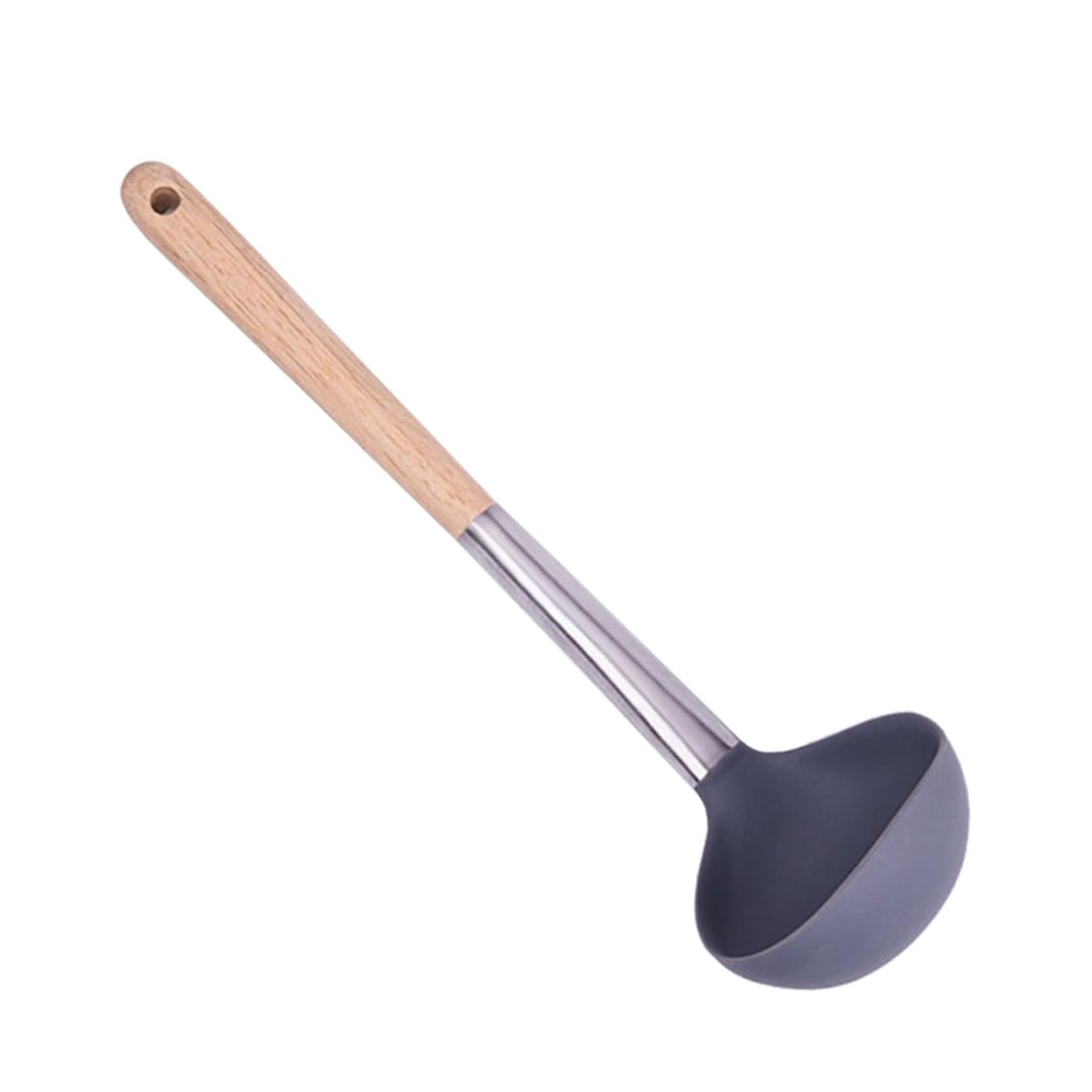 ABOOFAN 3 Stück Edelstahl Löffel Edelstahl Löffel Küchenkelle Weihnachts Stuffies Für Die Einweihungsfeier Mit Langem Griff Ergonomischer Griff Holzgriff Antihaft
