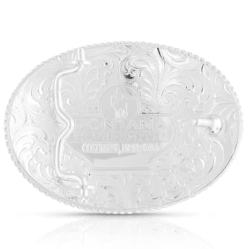Image of Montana Silversmiths Initial Engraved Gold Trim Western Belt Buckle