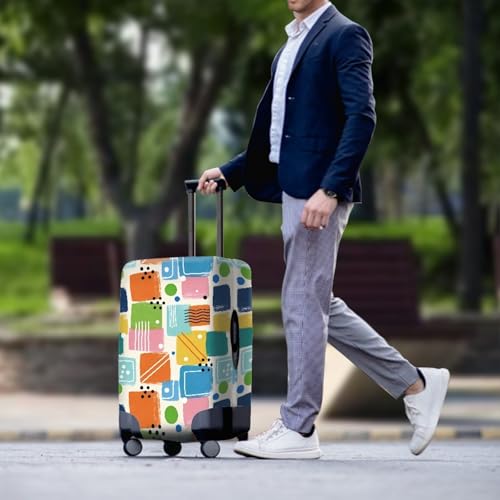 Luggage Cover Elastique Vert et Orange pour Repérer sa Valise XL