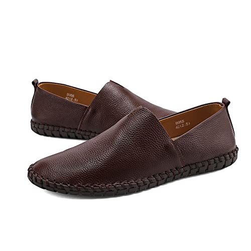 Image of Men's Genuine Leather Loafer Shoes Slip On Soft Walking Driving Shoes