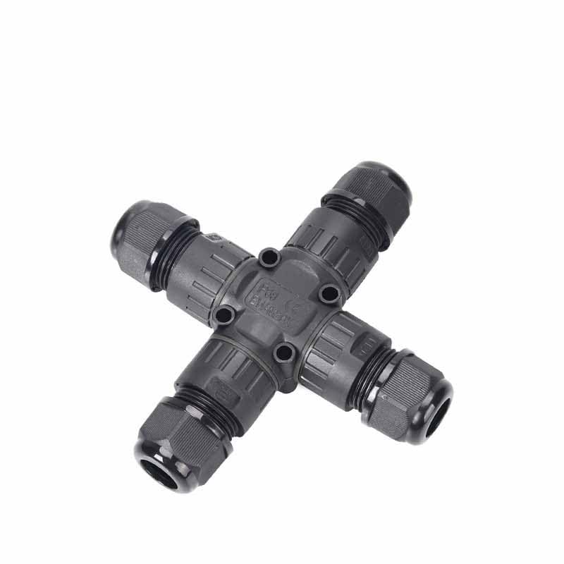 GXMRHWY M20X-3P Waterproof Connector Three core Outdoor Cable Waterproof Connector Cross Type Two in Two Out Waterproof Connector IP68 (for 5-9mm Cable)-image-2