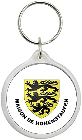 ROUND BLASON ARMORIAL FAMILLE MAISON DE HOHENSTAUFEN ALSACE FRANCE KEYCHAIN