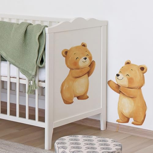 Vinilos decorativos Achang con oso abrazando acuarela miniatura 3
