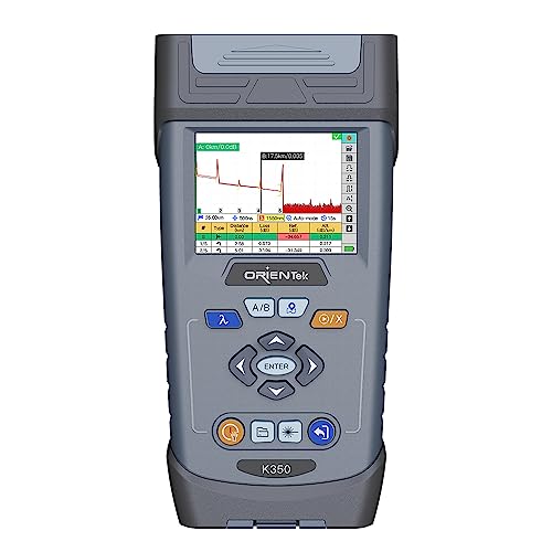 ORIENTEK K350 OTDR 1310nm/32dB 1550nm/30dB Active PON 1625nm/28dB SC/UPC+ 2.5 Universal Fiber OTDR Tester Link Map OPM+OLS+VFL+FIP+RJ45+Self Calibration+Pass/Fail Judge (K350-S 1310/1550nm)