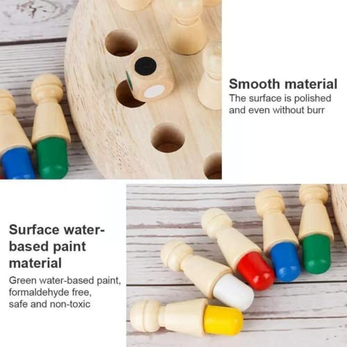 Auterco Funny Rainbow Wooden Memory Chess Board Game For Children, Family Board Memory Games For 3+ Years Old Kids And Adults, Montessori Education Learning Games For Kids Ages 5-7 #TOP4