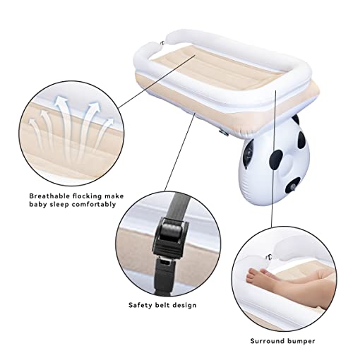 Inflatable Toddler Travel Bed For Airplane, Car Kids Air Mattress With Pump, Portable Baby Bed With Sides And Belt, Infant Blow Up Mattress For Train, Kids Airplane Travel Essentials, Free Hands #TOP2
