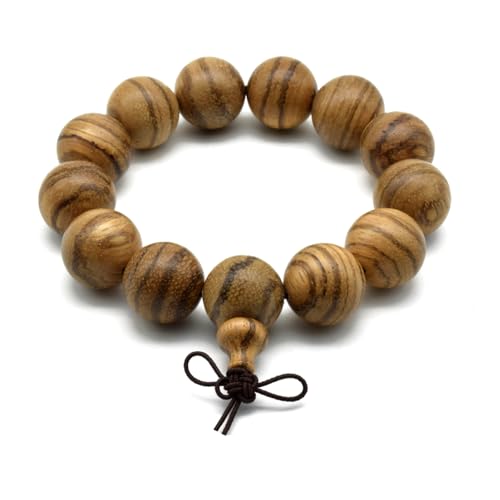 Image of Zen Dear Unisex Natural Vietnam Agarwood Bead Buddhist Prayer Beads Japa Mala Necklace Bracelet Bead (18mm 13 Beads)