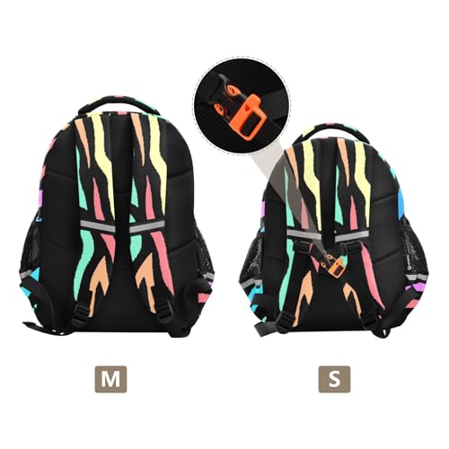 Sac à dos à rayures zébrées colorées pour filles et garçons