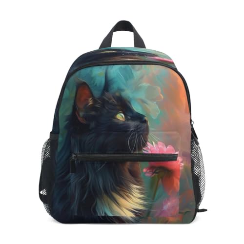 Sac à dos chat noir pour école maternelle et préscolaire