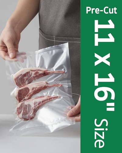 Image of Syntus 200 Count Vacuum Sealer Bags Gallon 11 x 16 inch for Seal a Meal, Commercial Grade BPA Free Heavy Duty Precut Seal Bags, Food Vac Bags for Storage, Meal Prep or Sous Vide