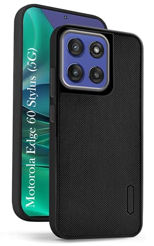 Image of Jkobi Back Case Cover for Motorola Moto Edge 60 Stylus (Textured Grip Design | Micro-Fiber Cloth Inside | Slim and Light Weight | Soft Touch and Feel | Black)