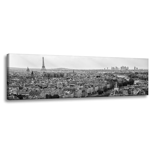 GP TONER tableau toile architecture Paris noir et blanc 135X45 cm
