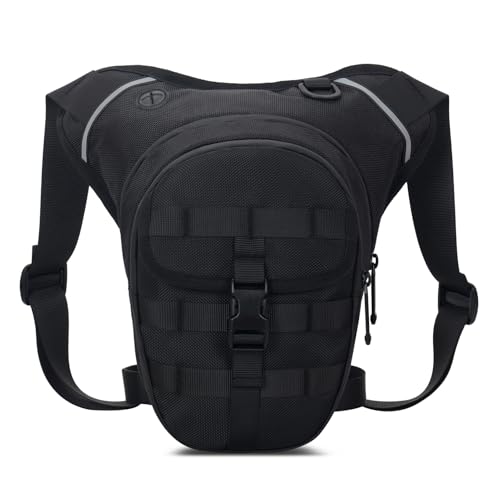 Riñonera de muslo Aramox con almacenamiento de triple capa y correas Molle para viaje 4