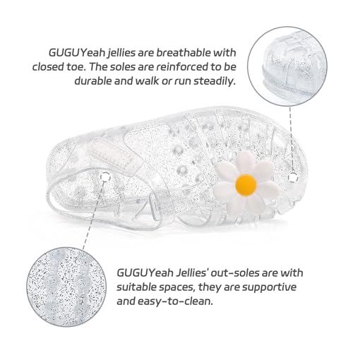 Image of GUGUYeah Jelly Sandals for Girls,Closed Toe Princess Costume Summer Dress Shoes Fisherman Gladiator Water Beach Flat Sandals for Toddler /Little Kid /Big Kid