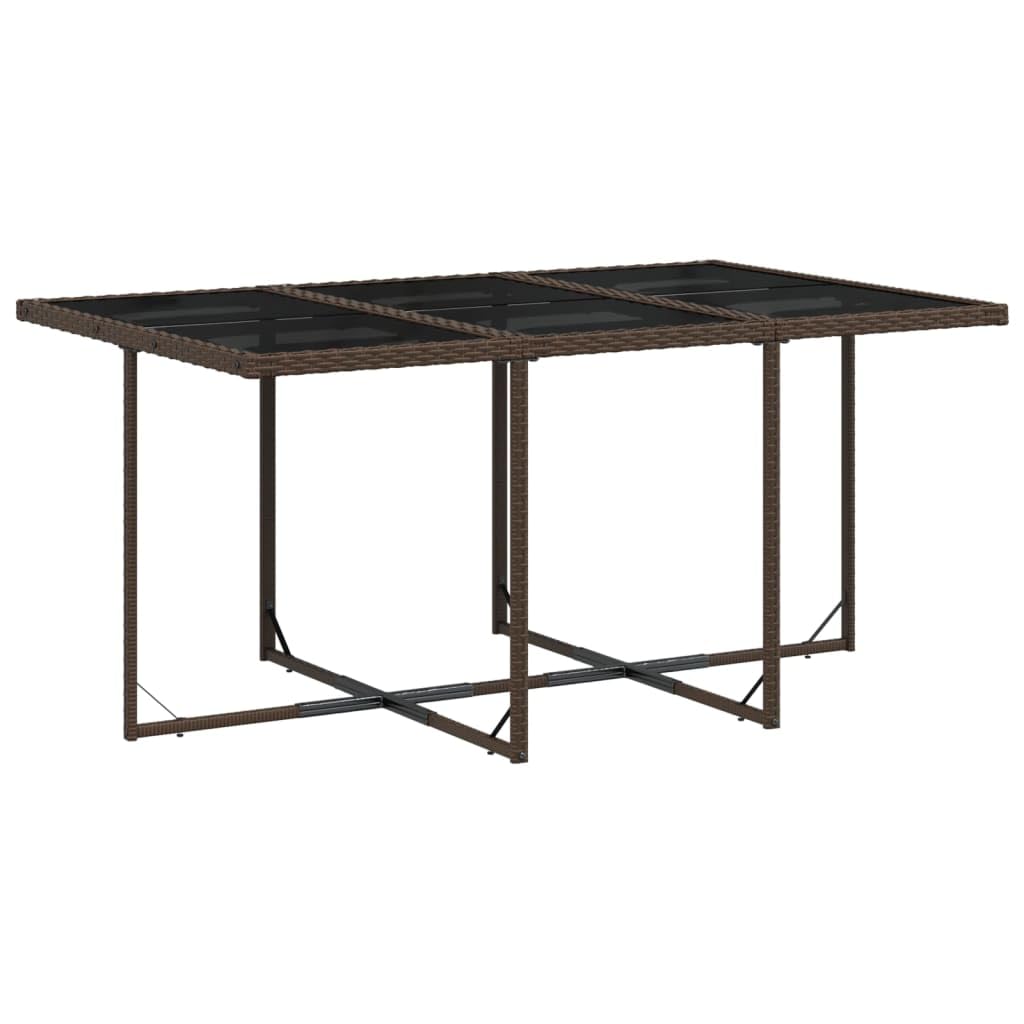 IKAYAA Set Tavolo da Giardino con Sedie da 7 Pezzi Set Pranzo Giardino Set Mobili da Giardino 7 Pezzi in Polyrattan Salotto da Esterno con Tavolo-Marrone-11 pz