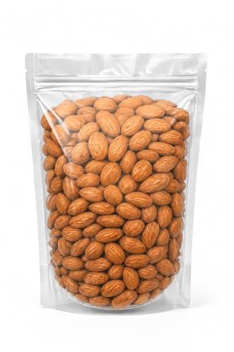 Image of Raneja Almonds /Badam Whole 100g Sample Pack in transparent pouch| 100% Natural Real Nuts | Rich in Protein, Fiber & Magnesium | Healthy Badam Giri Dry Fruits for Immunity & Snacking