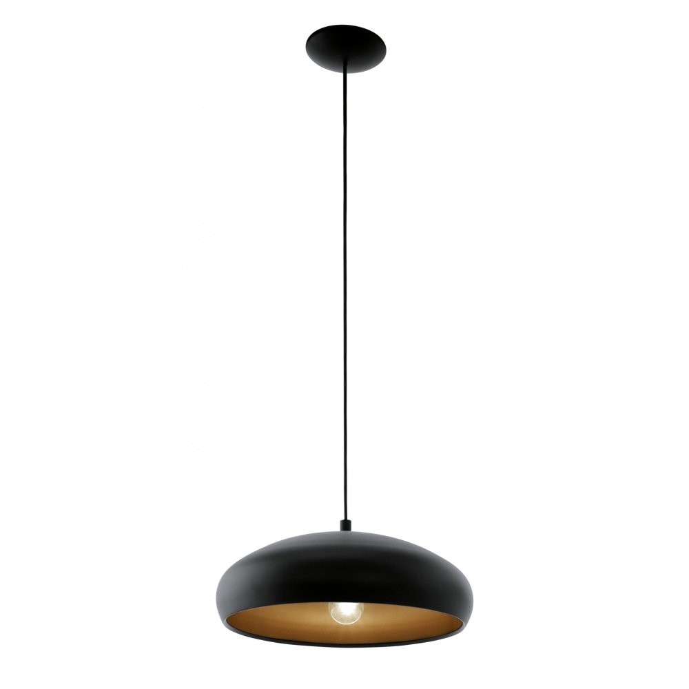 EGLO Mogano-1 Pendant Light, Metal, 60 W, Black/Copper