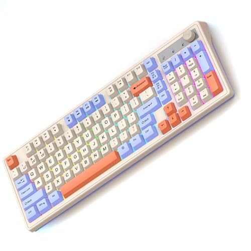 Clavier mécanique rétro-éclairé K98 Bluetooth et 2.4G pour PC