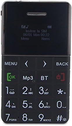 Crony New Model Aeku Q5 Mini Card Cell Phones GSM Ultra Thin 320mah With Colorful Screen for Student with Bluetooth (Black)